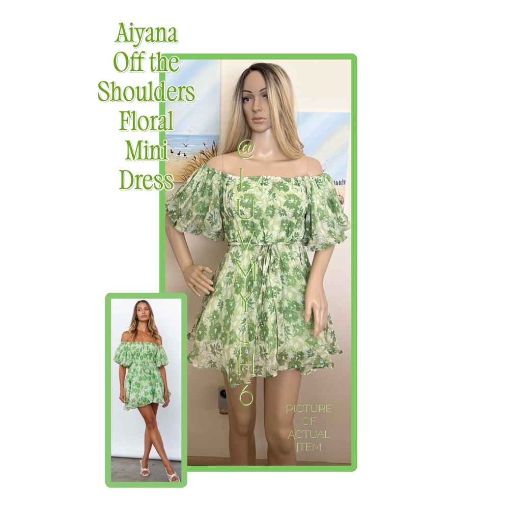 Aiyana Green Floral Mini Dress